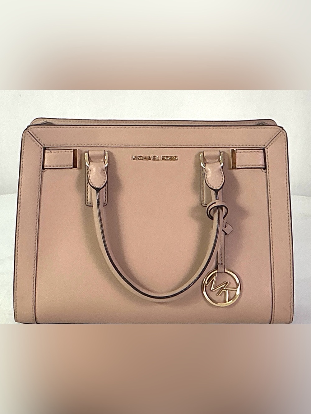 Michael Kors Blush Pink Leather-“ DILLON”- Satchel with MK Charm
